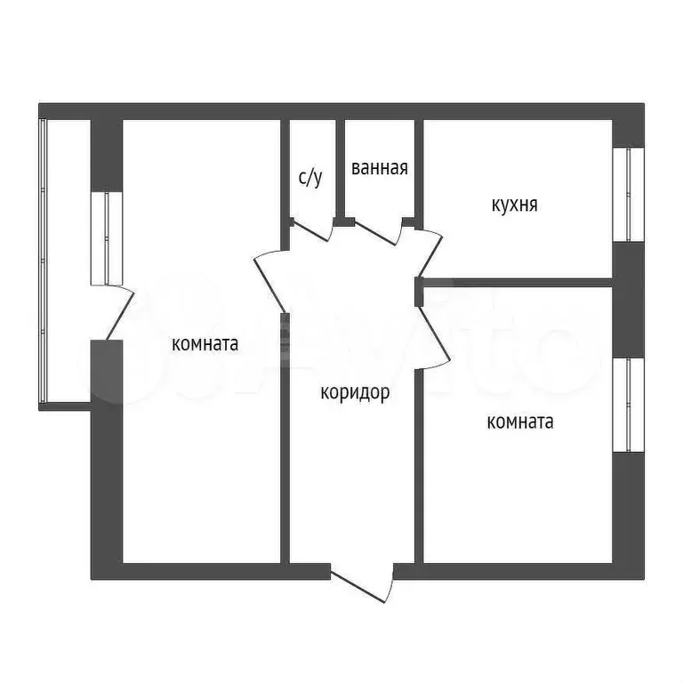 2-к. квартира, 47,8 м, 4/5 эт. - Фото 0