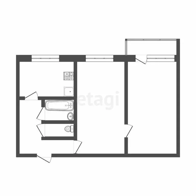 2-комнатная квартира: Саранск, бульвар Эрьзи, 4 (47.3 м) - Фото 1
