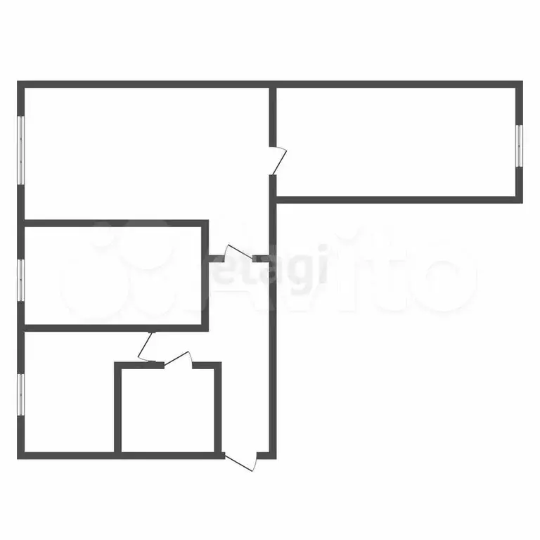 3-к. квартира, 58,9 м, 1/5 эт. - Фото 0