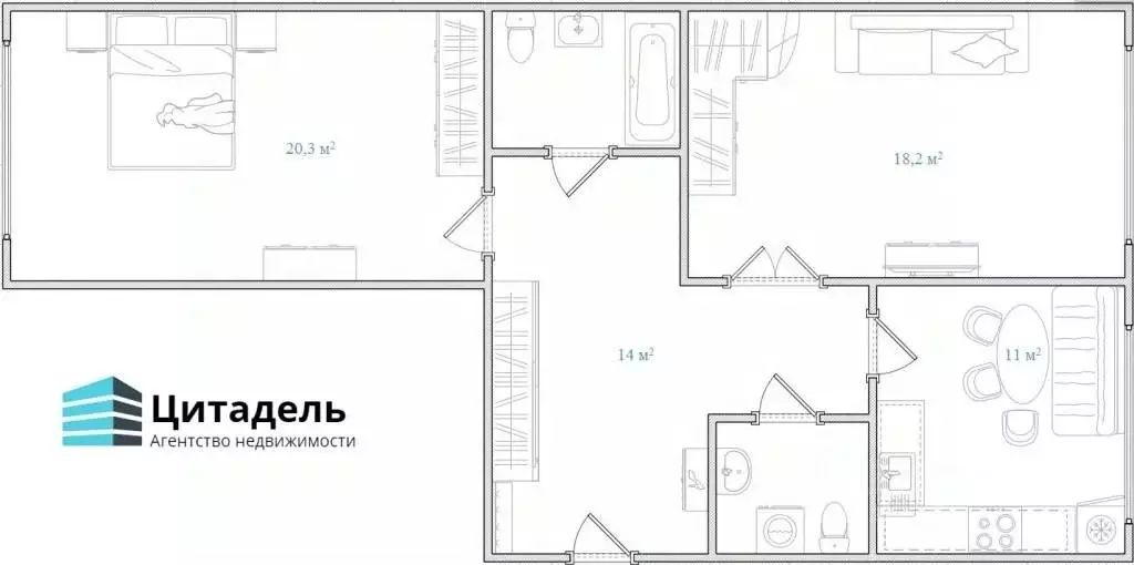 2-к кв. Московская область, Мытищи Юбилейная ул., 6 (70.0 м) - Фото 1