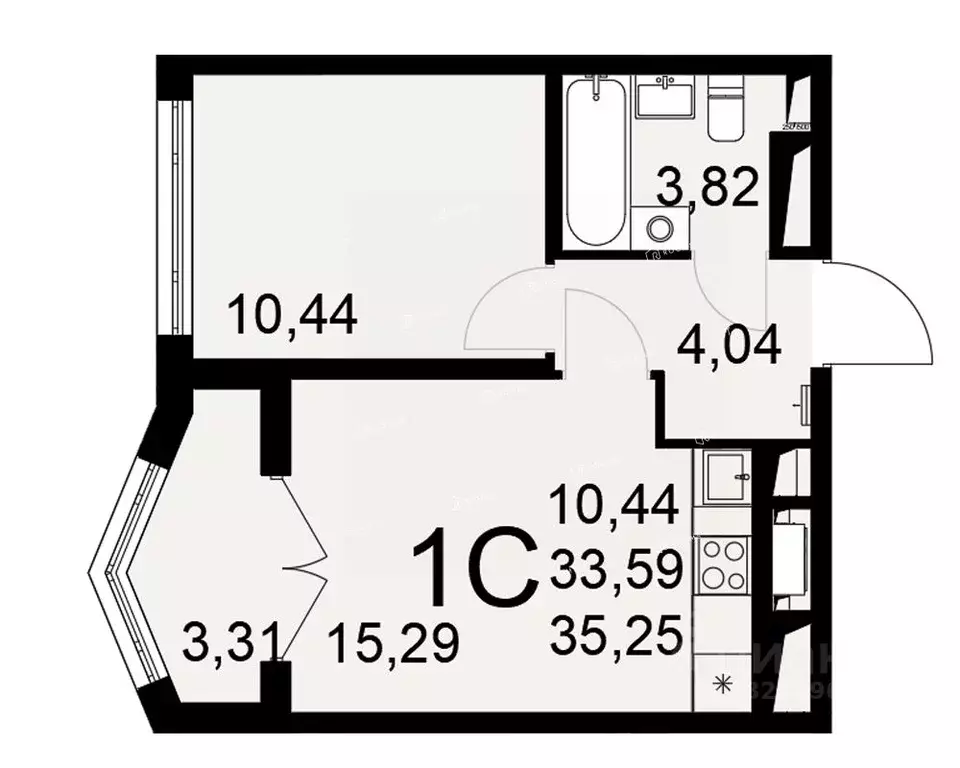1-к кв. Тульская область, Тула Одоевское ш., 73 (35.25 м) - Фото 1