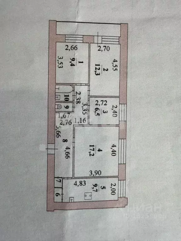 4-к кв. Липецкая область, Липецк Московская ул., 47 (72.3 м) - Фото 2