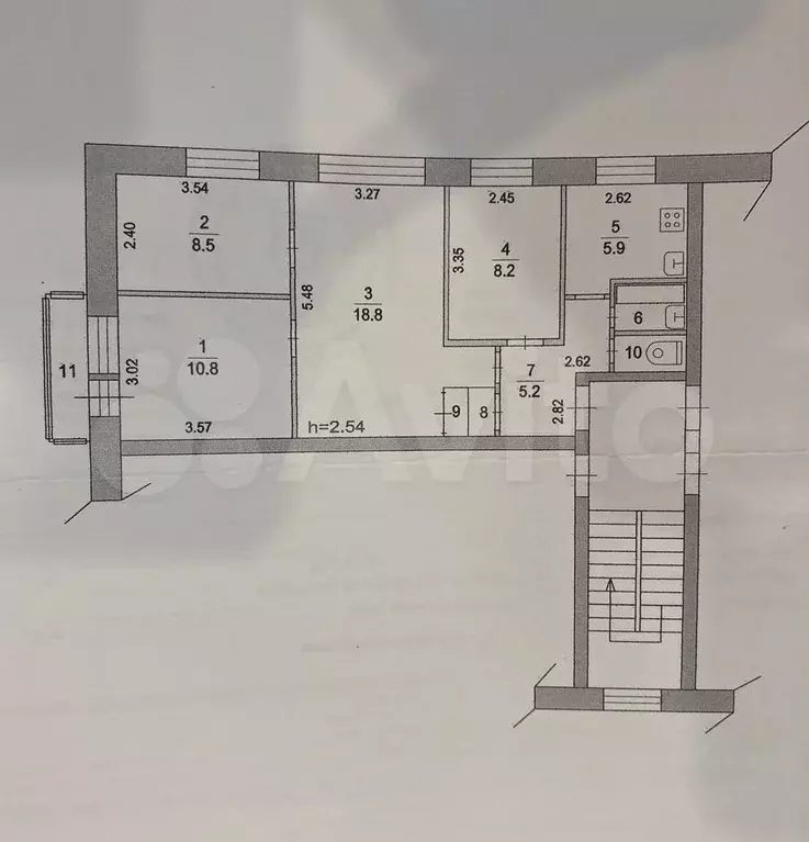 4-к. квартира, 61,4 м, 3/5 эт. - Фото 0