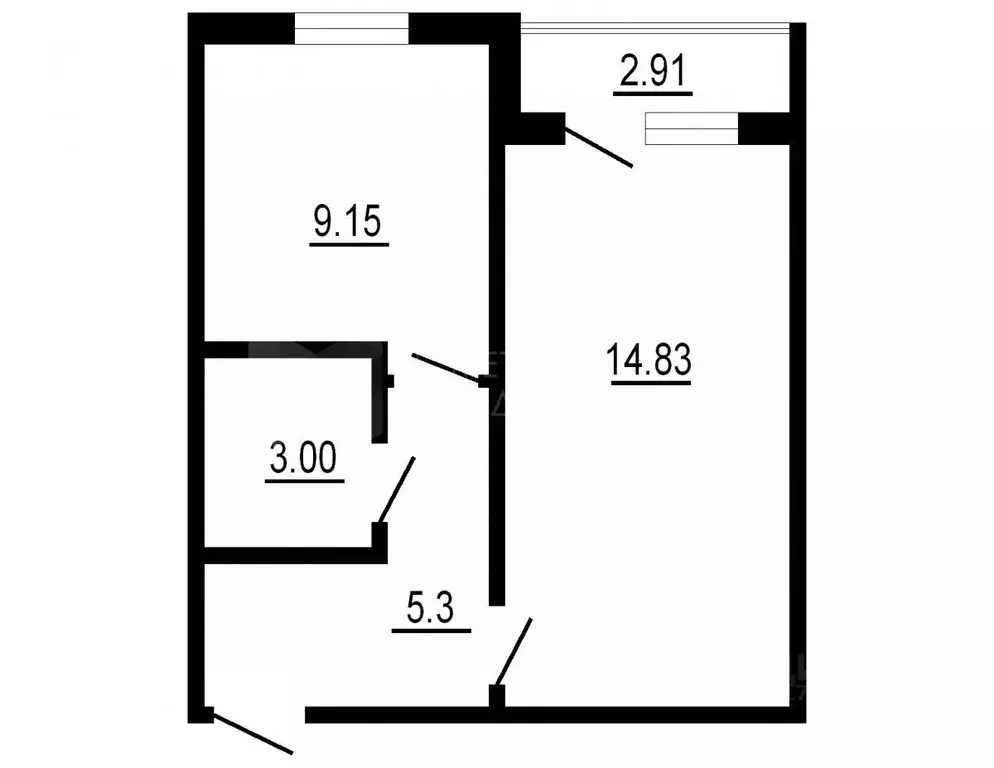 1-к кв. Тюменская область, Тюмень ул. Стартовая, 7 (32.2 м) - Фото 1