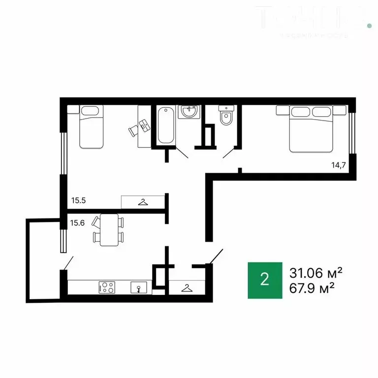 2-комнатная квартира: Пенза, улица Измайлова, 41Б (67.9 м) - Фото 0