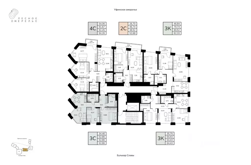 3-к кв. Башкортостан, Уфа ул. Чудинова (62.86 м) - Фото 2