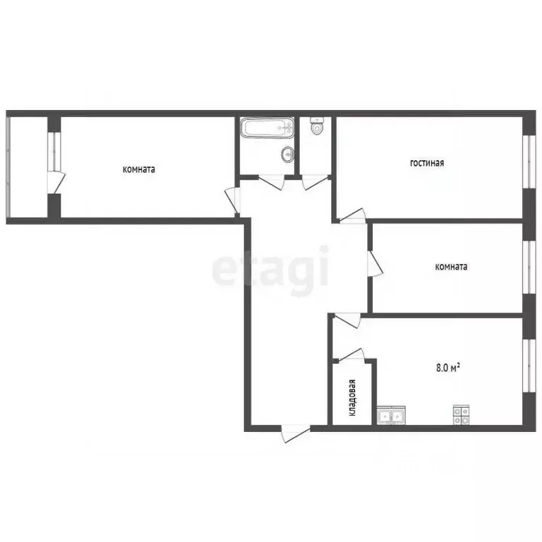 3-к кв. Московская область, Серпухов ул. Пушкина, 46 (62.8 м) - Фото 2