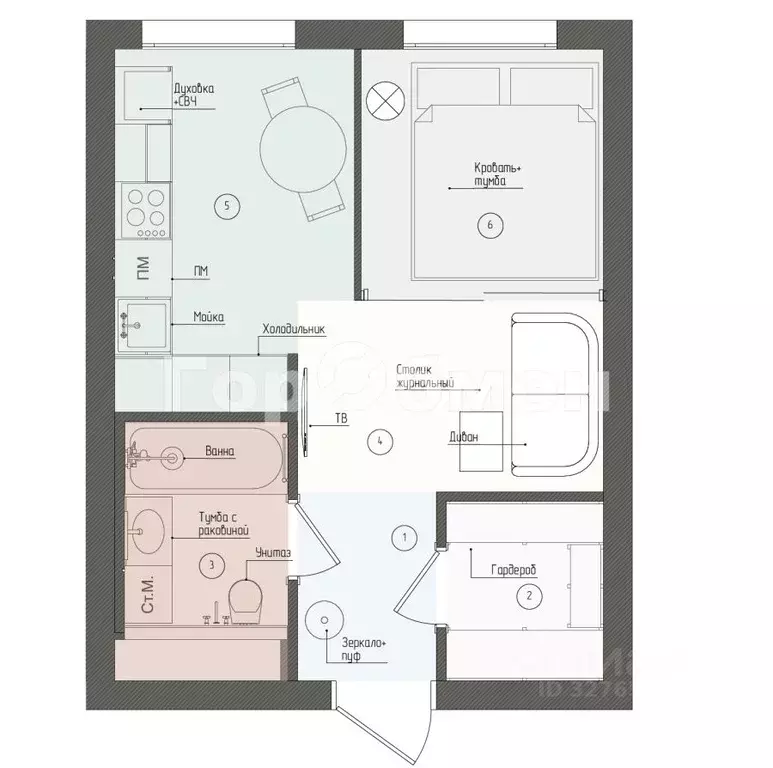 1-к кв. Московская область, Одинцовский городской округ, Заречье пгт ... - Фото 2