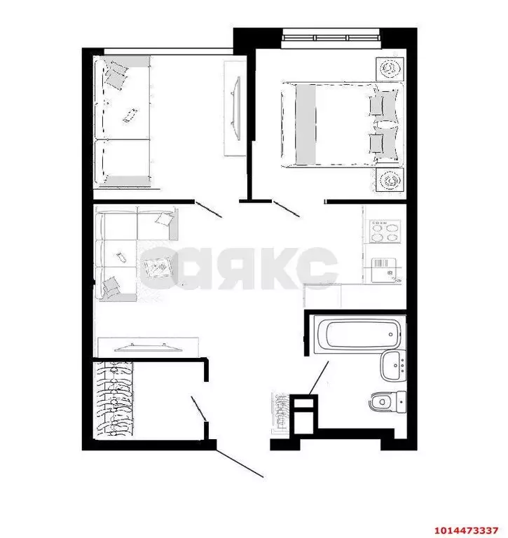 2-комнатная квартира: Краснодар, Командорская улица, 15 (40 м) - Фото 0