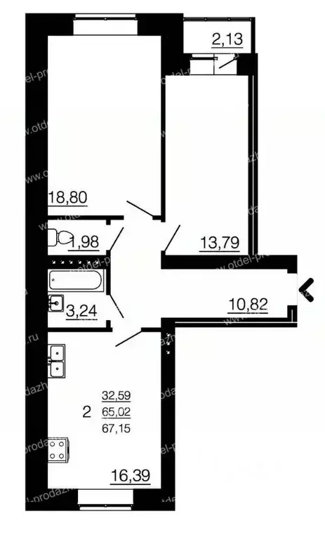 2-к кв. Воронежская область, Семилуки ул. Маяковского, 45/2 (64.3 м) - Фото 0