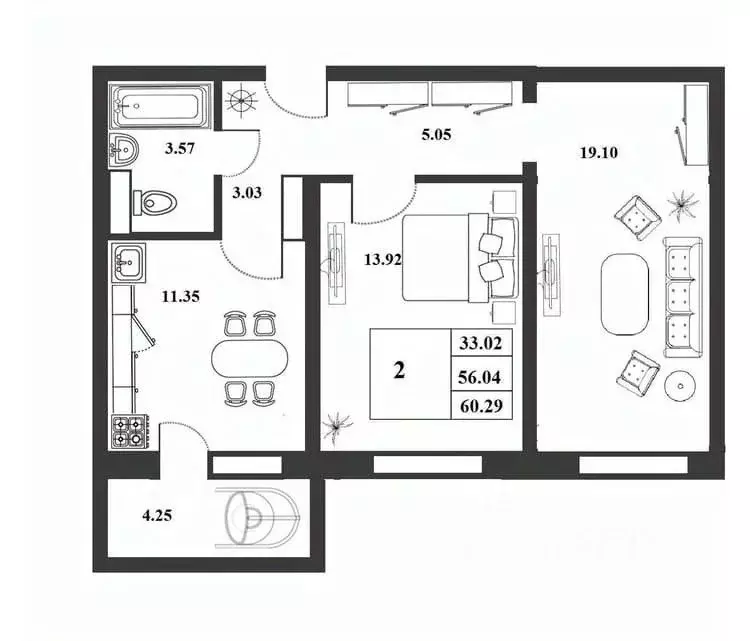 2-к кв. Новгородская область, Великий Новгород ул. Королева, 22к2 ... - Фото 0