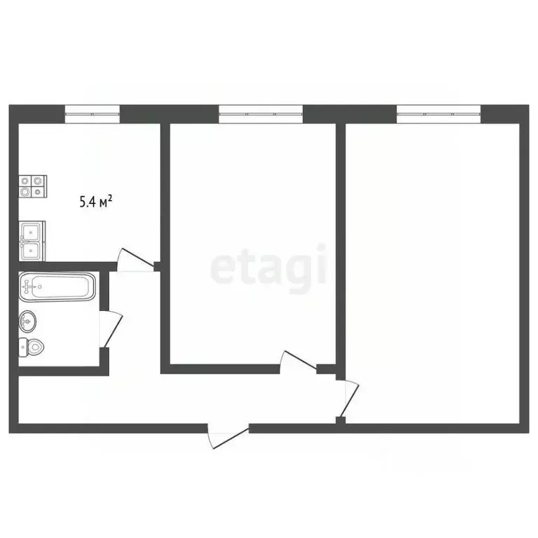 2-к кв. Архангельская область, Новодвинск Двинская ул., 26 (43.0 м) - Фото 1