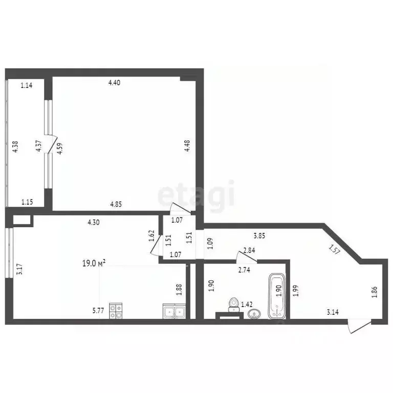 1-к кв. Севастополь просп. Октябрьской Революции, 48к1 (63.5 м) - Фото 1