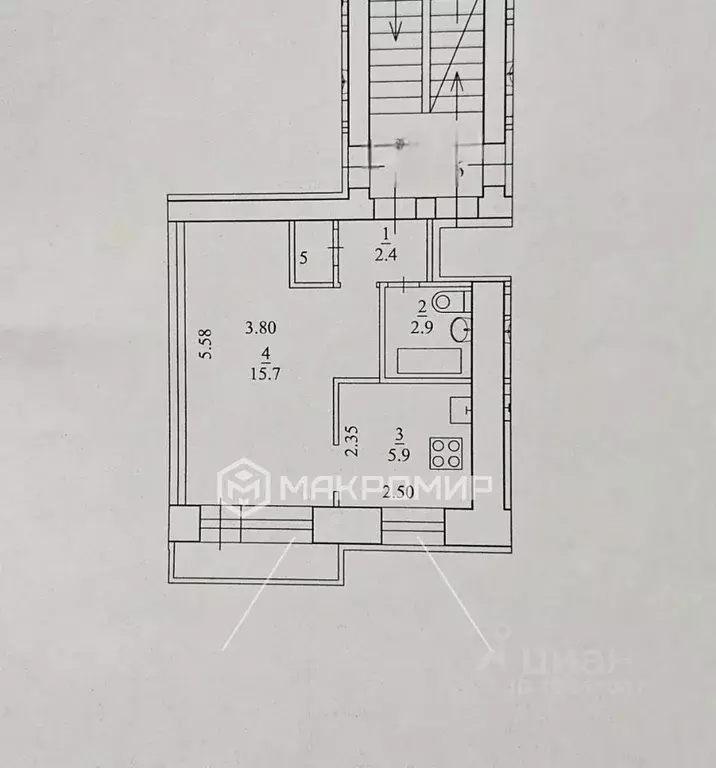 1-к кв. Архангельская область, Архангельск Вологодская ул., 25 (28.2 ... - Фото 2
