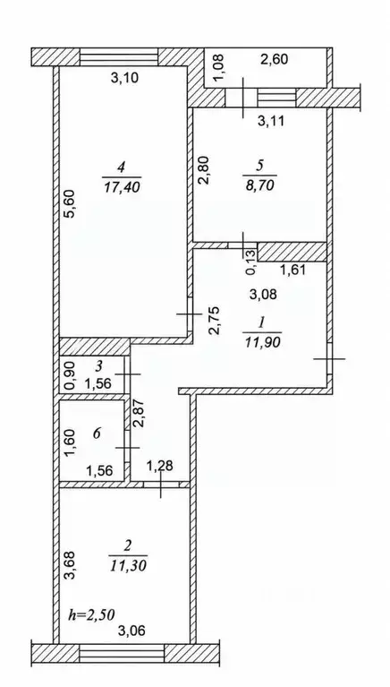 2-к кв. Чувашия, Чебоксары ул. Кирова, 13 (53.2 м) - Фото 2