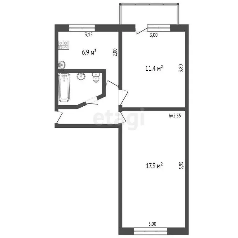 2-комнатная квартира: Ковров, Московская улица, 3 (44.1 м) - Фото 0