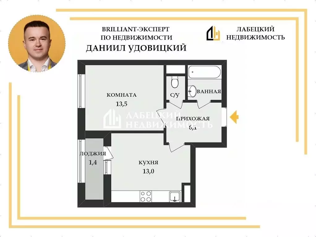 1-к кв. Санкт-Петербург Кременчугская ул., 17к3 (38.0 м) - Фото 2