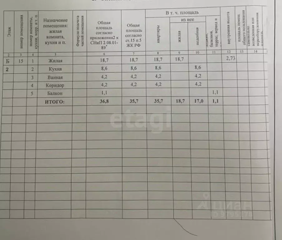 1-к кв. Татарстан, Казань ул. Тунакова, 45к2 (35.7 м) - Фото 1