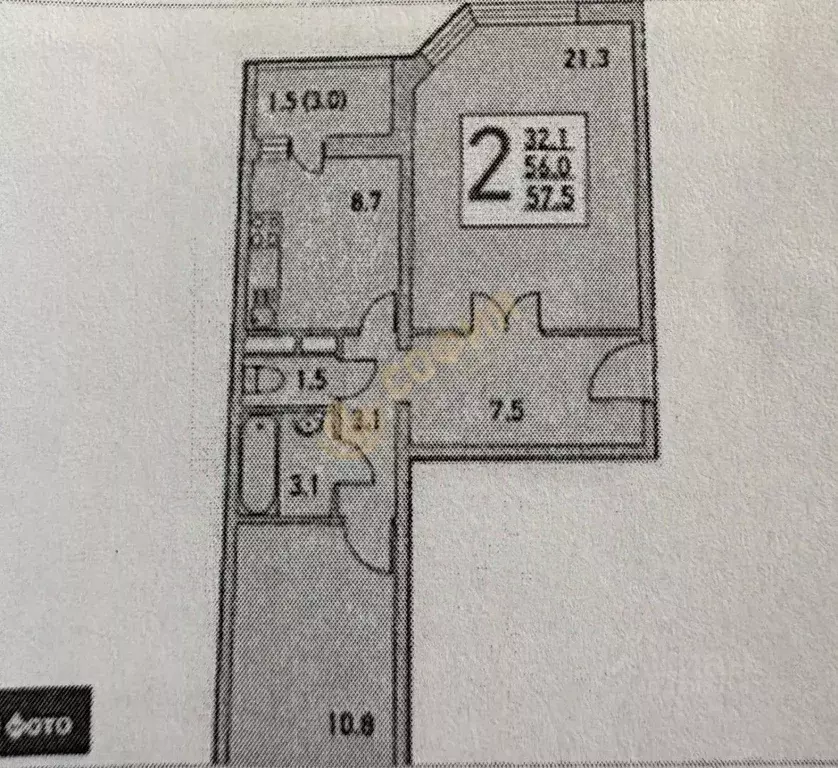2-к кв. Санкт-Петербург просп. Королева, 68 (56.2 м) - Фото 2