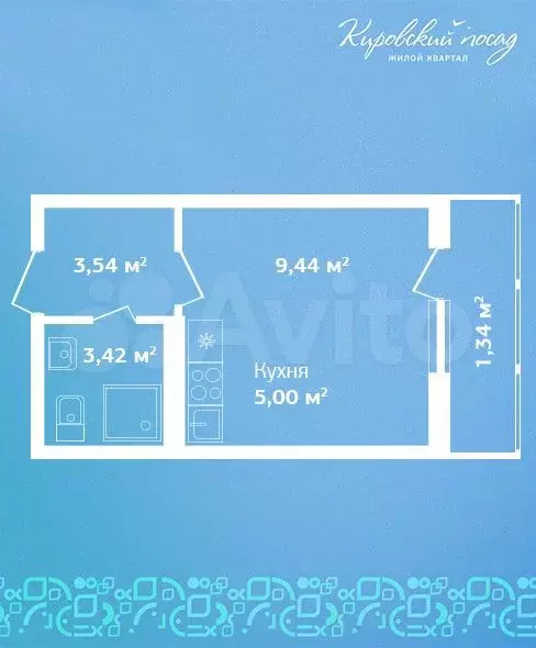 Квартира-студия, 22,7м, 9/9эт. - Фото 0