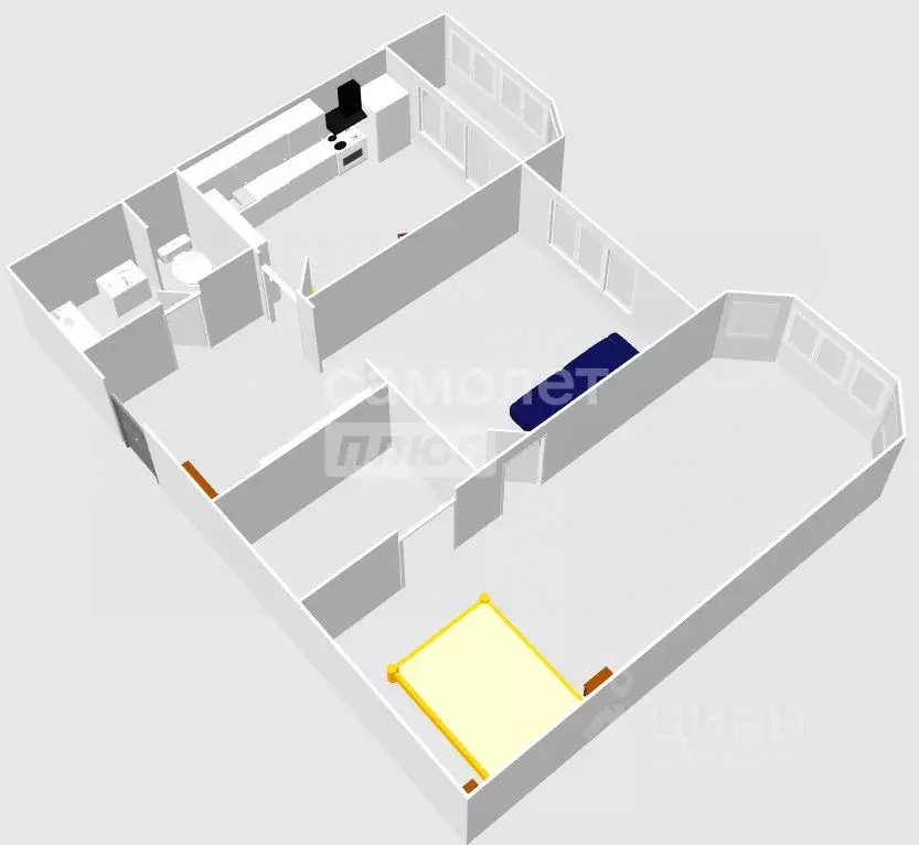 2-к кв. Ивановская область, Иваново ул. Танкиста Александрова, 2А ... - Фото 2