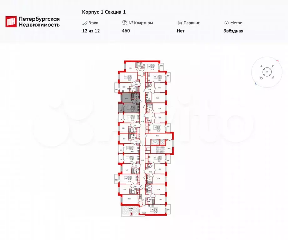1-к. квартира, 30,1 м, 12/12 эт. - Фото 1