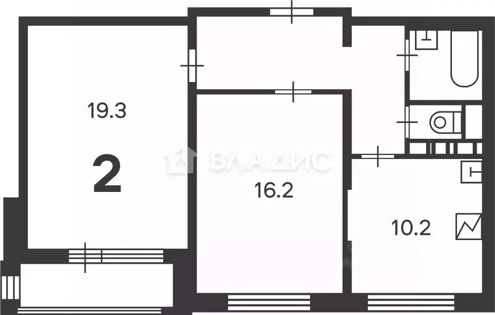 2-к кв. Москва ул. Кварцевая, 2к1 (59.1 м) - Фото 1