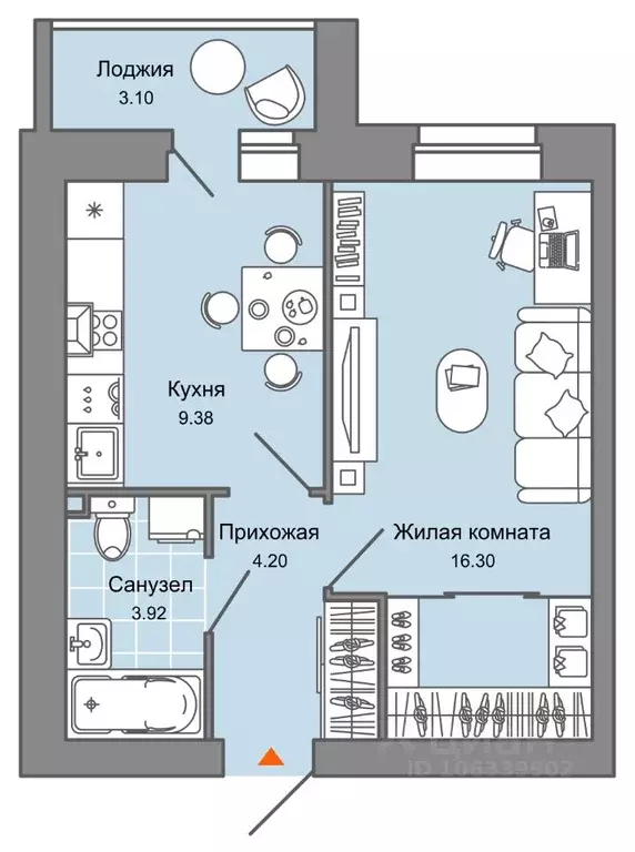 1-к кв. Кировская область, Киров Знак жилой комплекс (36.0 м) - Фото 0