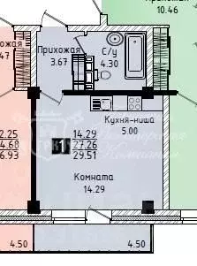 1-к кв. Иркутская область, Иркутск Гражданская ул., 76А (29.5 м) - Фото 0
