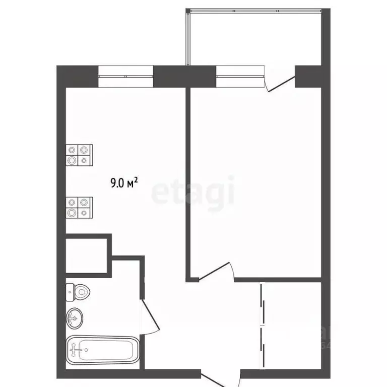 1-к кв. Московская область, Реутов Комсомольская ул., 12 (39.2 м) - Фото 2