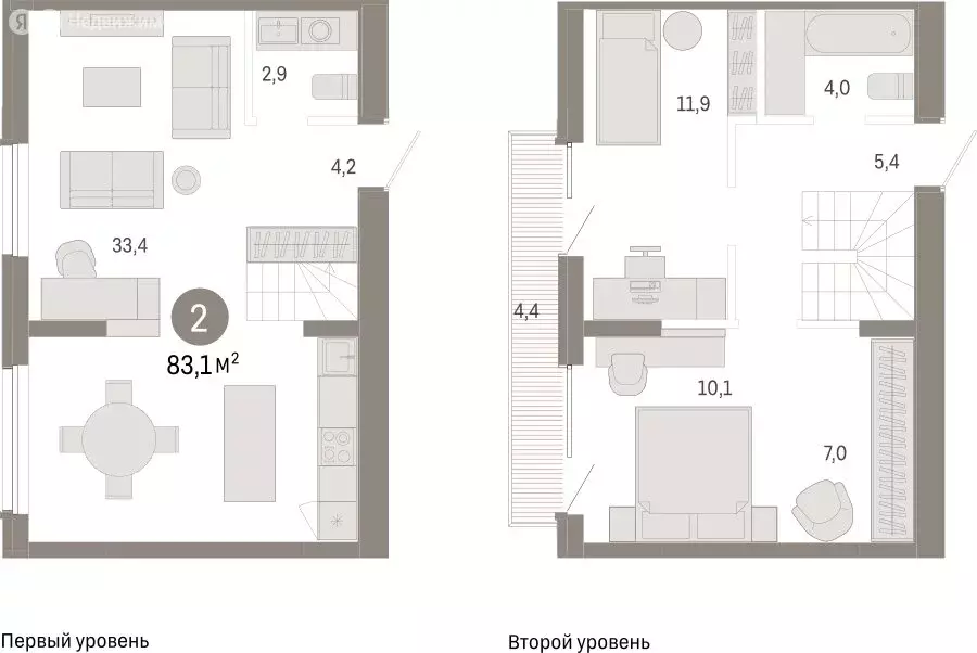 2-комнатная квартира: Омск, Кировский округ (83.12 м) - Фото 1