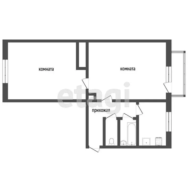 2-комнатная квартира: Ирбит, Пролетарская улица, 38 (46.6 м) - Фото 0