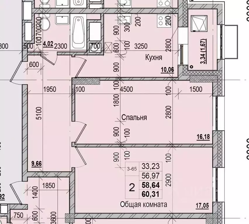 2-к кв. Саха (Якутия), Якутск ул. Чкалова, 47 (58.64 м) - Фото 1