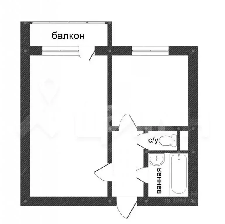 1-к кв. Белгородская область, Белгород ул. Щорса, 45а (33.5 м) - Фото 1