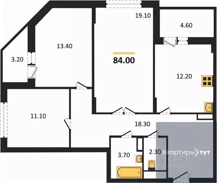3-к кв. Воронежская область, Воронеж Краснознаменная ул., 57/5 (84.0 ... - Фото 0