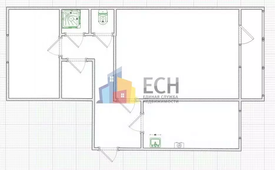 2-к кв. Тульская область, Новогуровский рп ул. Мира, 6 (52.6 м) - Фото 2