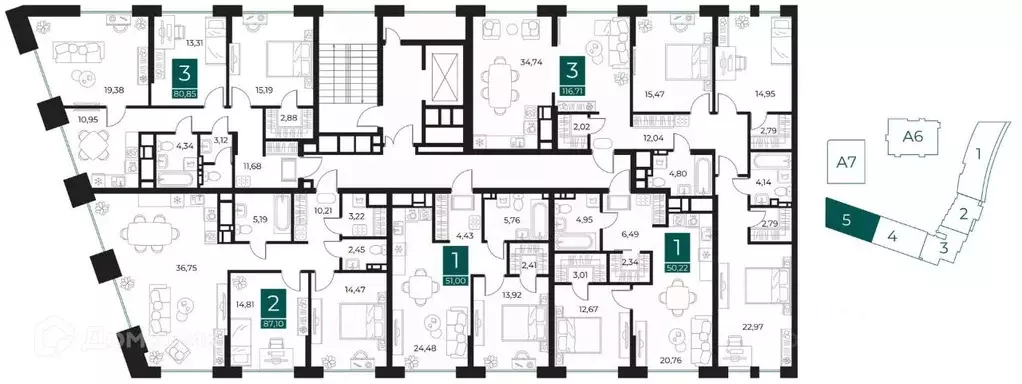 1-к кв. Рязанская область, Рязань Арт Кварталы жилой комплекс (51.0 м) - Фото 2
