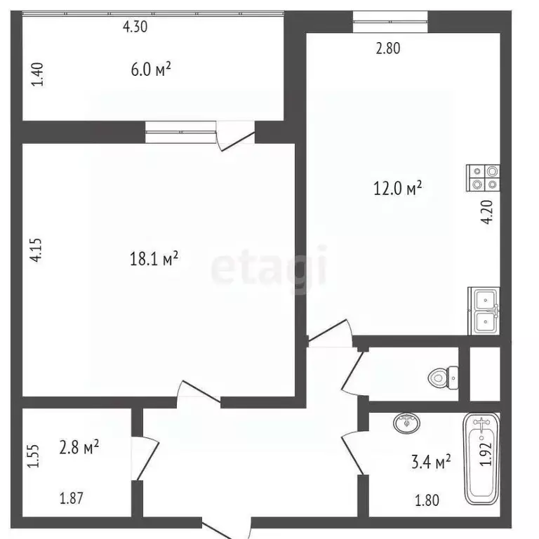 1-к кв. Московская область, Королев ул. Калининградская, 17к1 (48.6 м) - Фото 2
