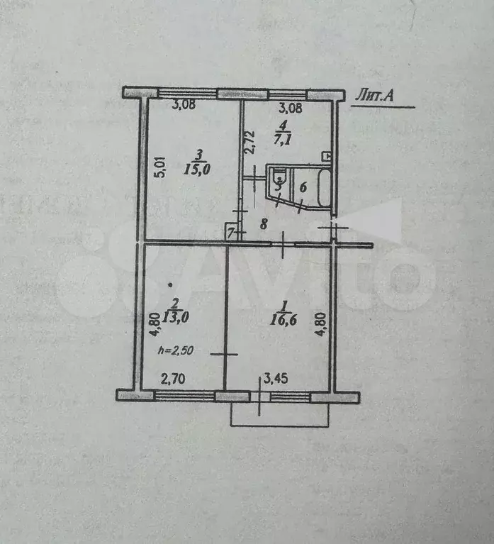 3-к. квартира, 59,9 м, 5/5 эт. - Фото 0