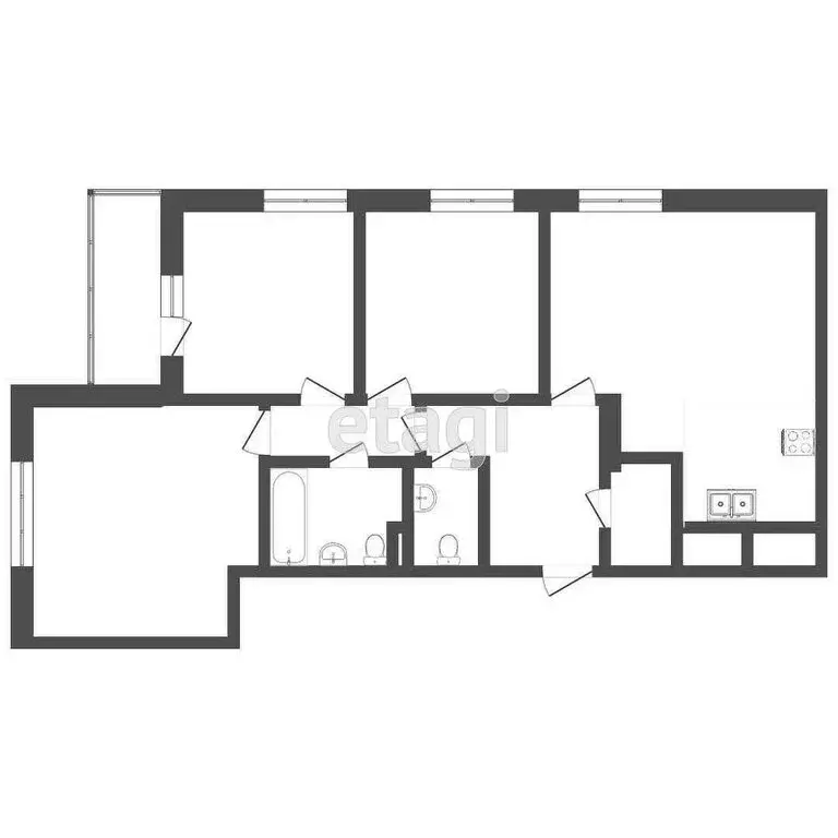 3-комнатная квартира: Тюмень, улица Фармана Салманова, 12 (81.1 м) - Фото 0