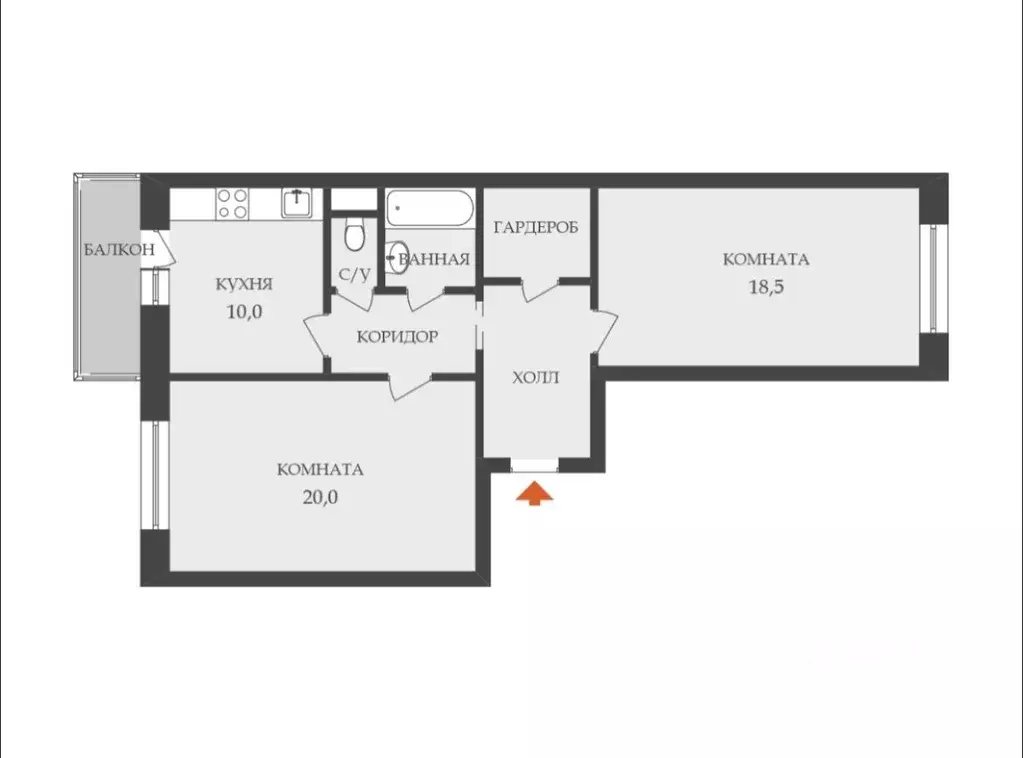 2-к кв. Санкт-Петербург Петергофское ш., 90к3 (66.1 м) - Фото 0