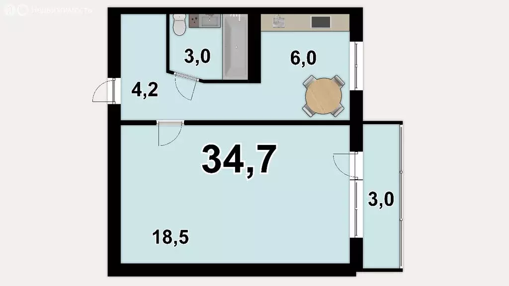 1-комнатная квартира: Саратов, 2-й Магнитный проезд, 52 (30 м) - Фото 1