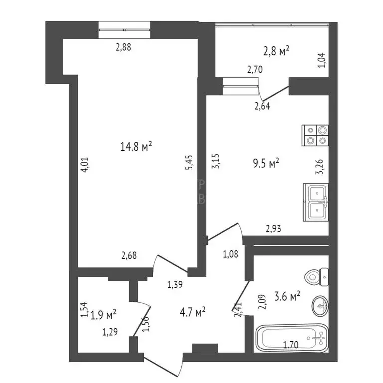 1-комнатная квартира: Тюмень, улица Ветеранов Труда, 9А (34.5 м) - Фото 0