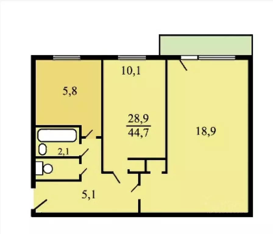 2-к кв. Москва Волгоградский просп., 107К1 (44.0 м) - Фото 1