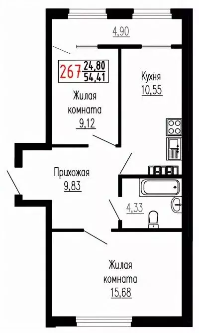 2-к кв. Свердловская область, Екатеринбург ул. Лыжников, 3 (54.2 м) - Фото 0