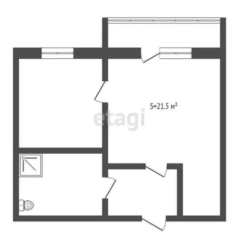 1-комнатная квартира: Юрга, улица Кирова, 27А (21.5 м) - Фото 0