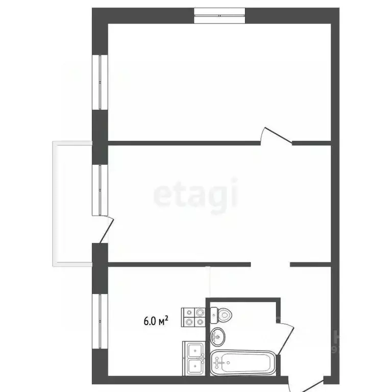 2-к кв. Ярославская область, Ярославль ул. Калинина, 5 (41.8 м) - Фото 1