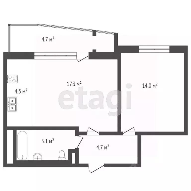 2-к кв. Ростовская область, Ростов-на-Дону ул. Еременко, 107/20 (50.0 ... - Фото 1