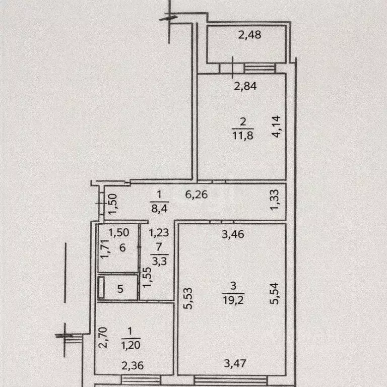 2-к кв. Липецкая область, Липецк бул. Имени Павла Шубина, 13 (54.3 м) - Фото 2