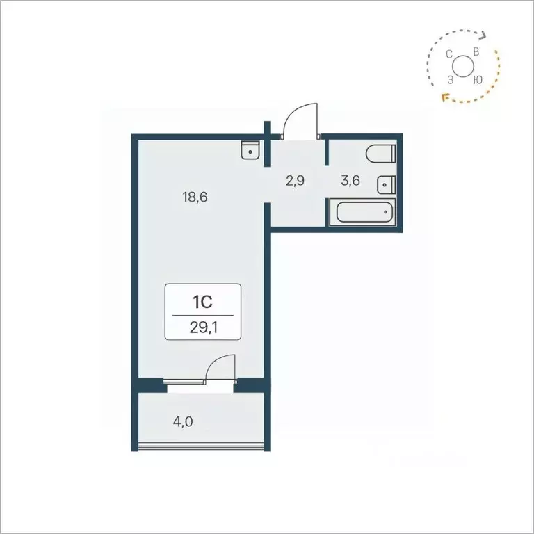 Студия Новосибирская область, Новосибирск Кедровая ул., 80/1 (29.1 м) - Фото 0